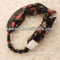 fancy chiffon elastic floral towel sport hair band for girls